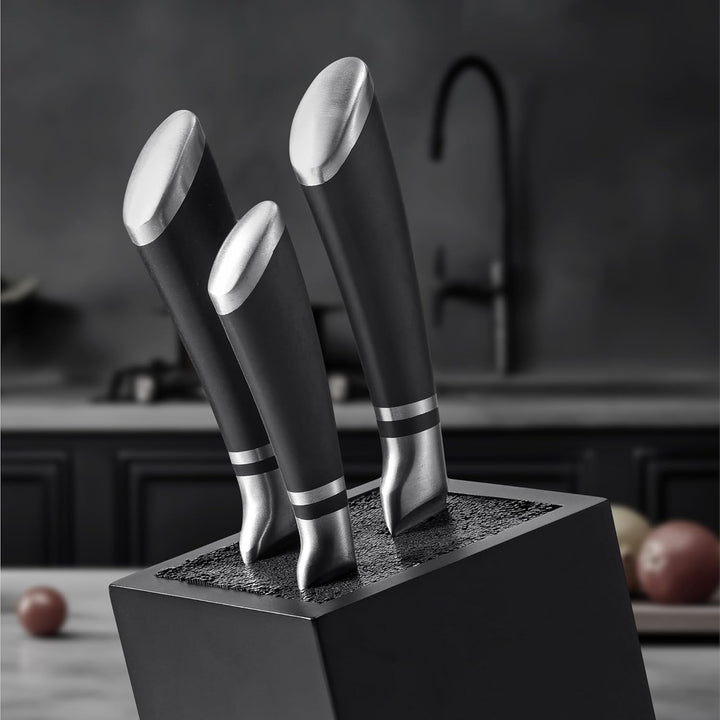 Navaris Messerblock aus Bambus mit Borsteneinsatz - Messer Block unbestückt - Halterung universal fü