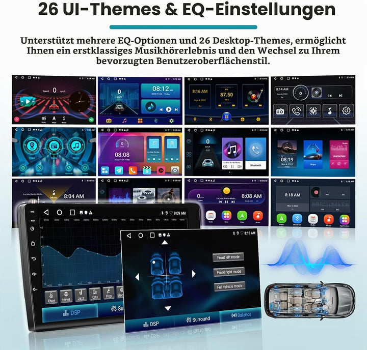 Hikity 2G 64G Android 15 Autoradio Für Ford Focus MK1 C170 1998-2004(Linkslenker) mit Wireless Carpl