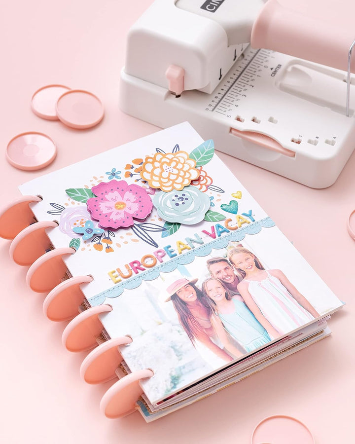 We R Memory Keepers 661310 Mini Cinch Bindegerät, White & Pink
