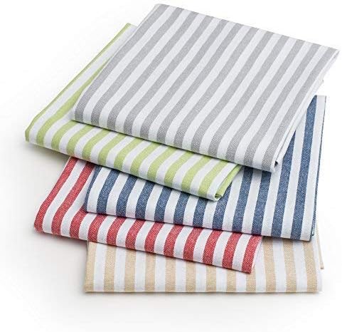 FILU Geschirrhandtücher 4er Pack Beige/Weiss gestreift (Farbe und Design wählbar) 45 x 70 cm - hochw