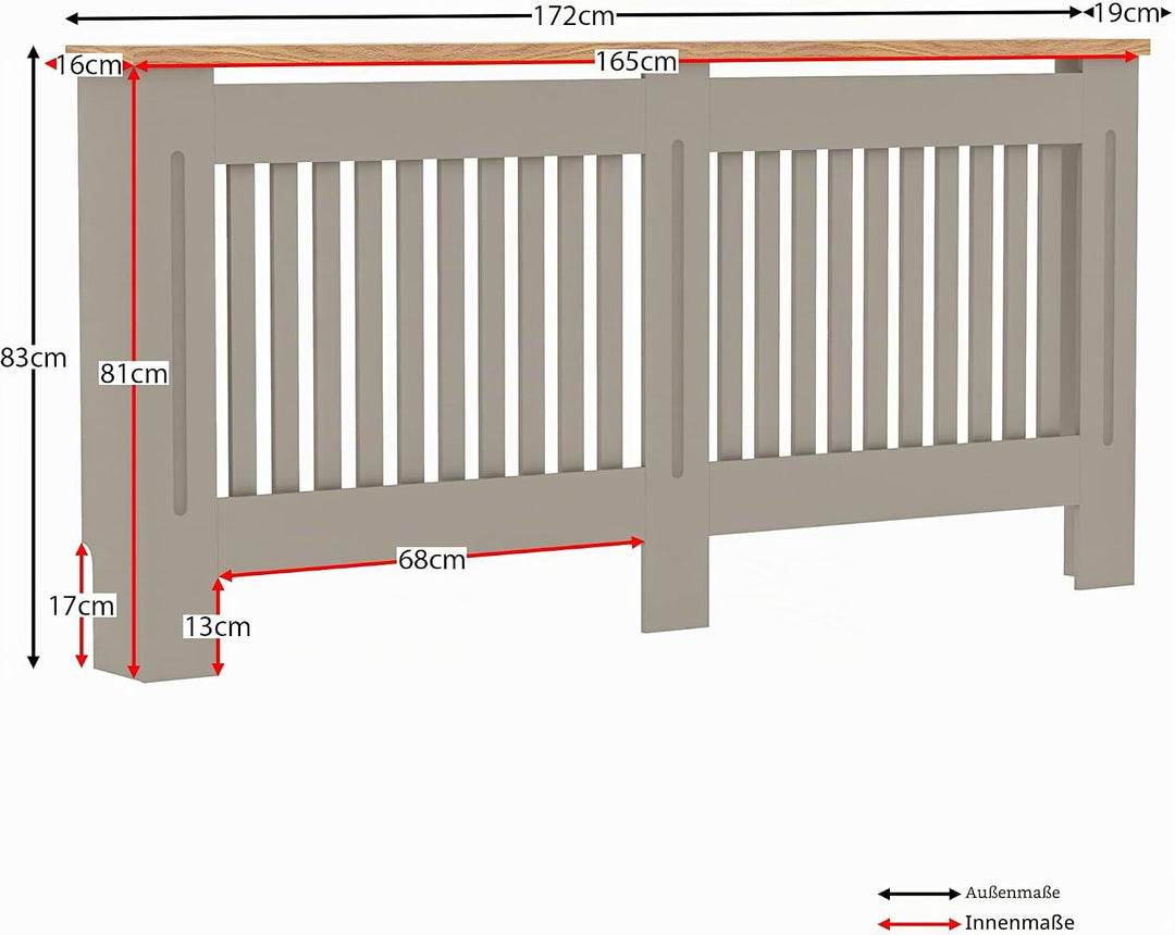 Vida Designs Arlington Heizkörperabdeckung Olive Grey - Extra Gross - Modern Shaker Style Vertical S