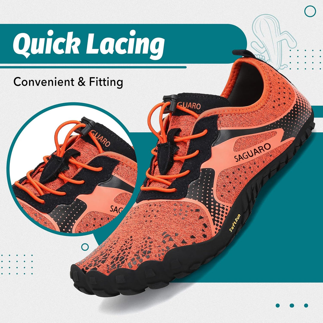 SAGUARO Unisex Barfussschuhe Herren Damen Traillaufschuhe Atmungsaktiv rutschfest Laufschuhe mit Zer