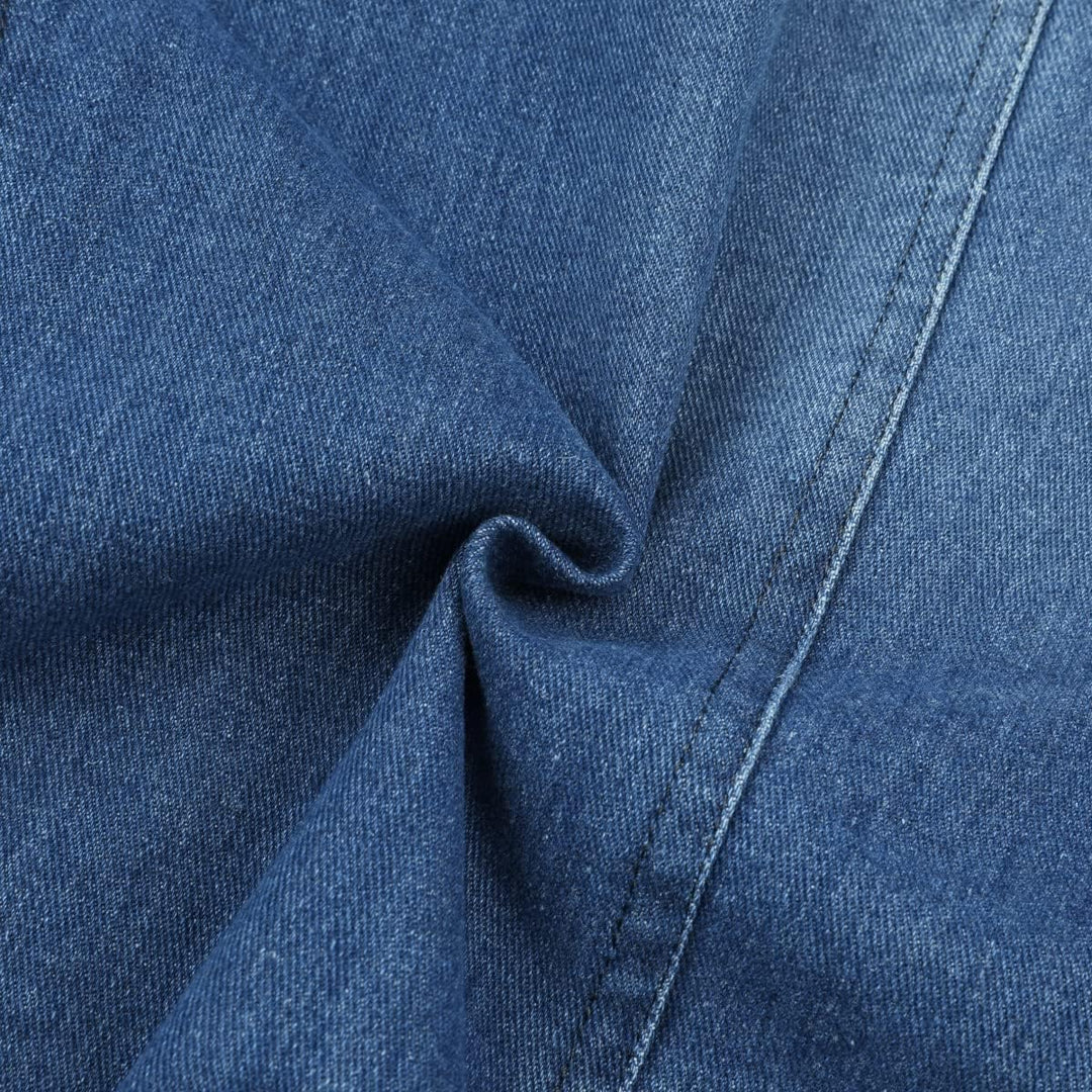 YOUTHUP Herren Jeans Sakko Slim Fit Denim Blazer mit Taschen Sportliche Anzugjacke Casual Freizeit X