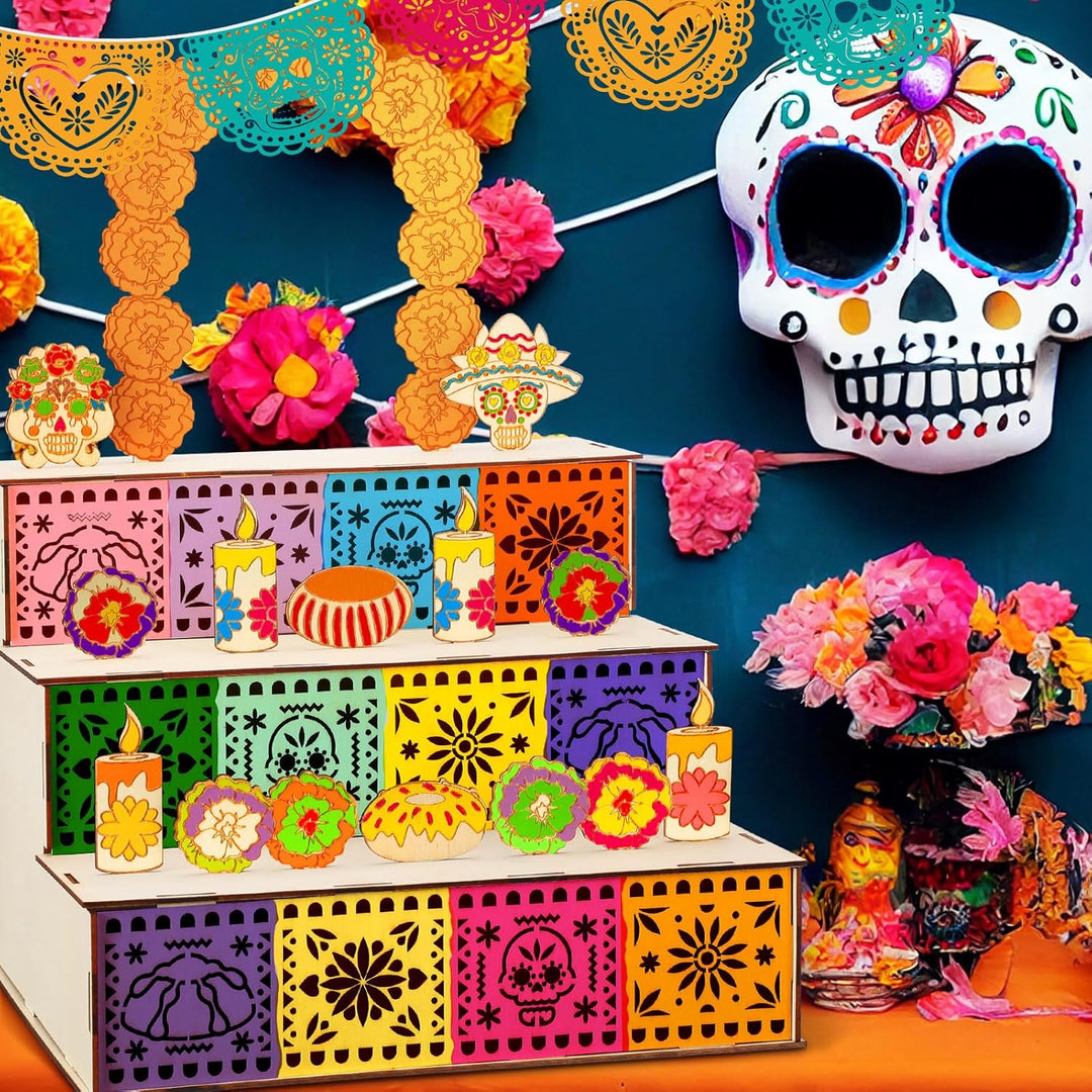 Dia De Los Muertos Dekoration Dia De Los Muertos Ofrenda Altar Kit Holz Tag der Toten Schattenbox Er