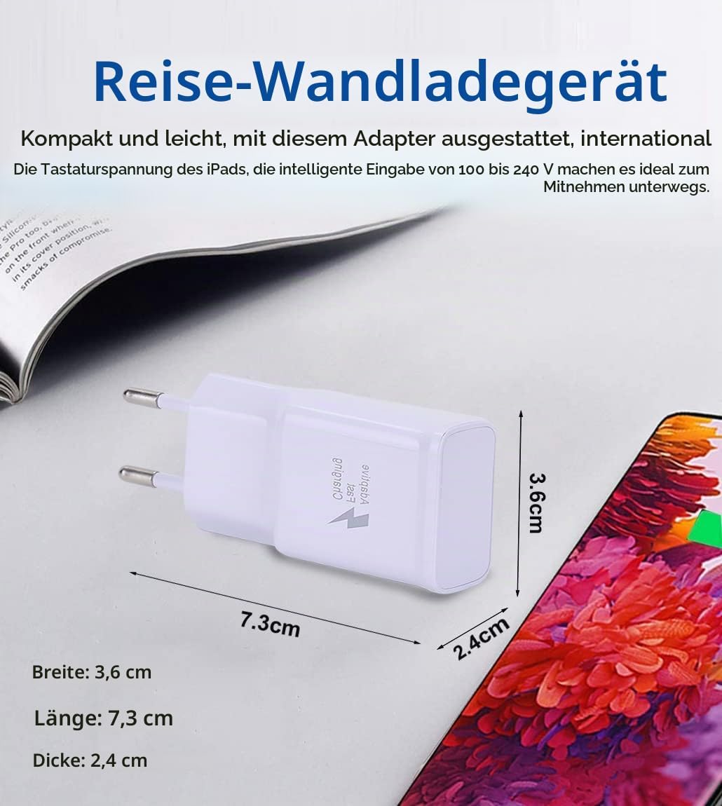 USB Ladegerät Schnellladegerät mit USB C Ladekabel 1,5m Für Samsung Galaxy S22 S21 S20 S10 S9 S8 A16