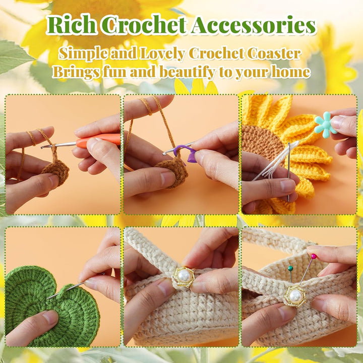 Weldomcor Häkel-Starterset für Anfänger Pflanze Häkelset Häckeln Stricken für Anfänger Set für DIY-H