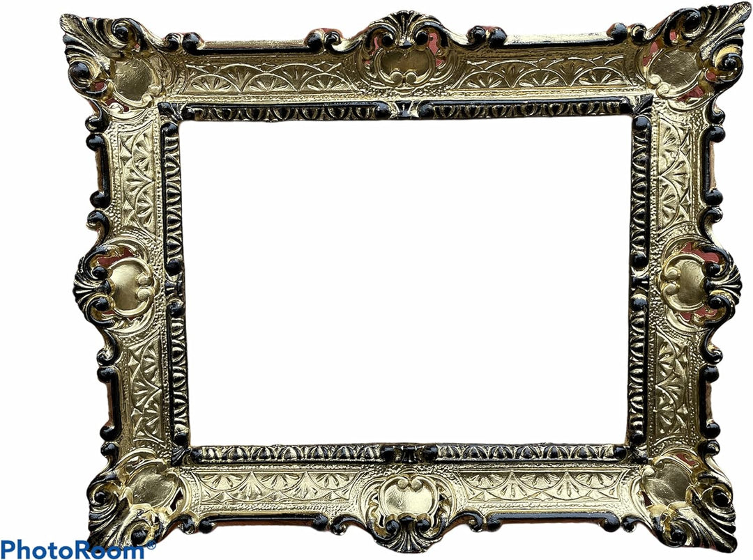 Wandspiegel Gold Schwarz Barock 57x47cm Prunk Spiegel Badspiegel Flurspiegel Antik Spiegel 3049A.S N
