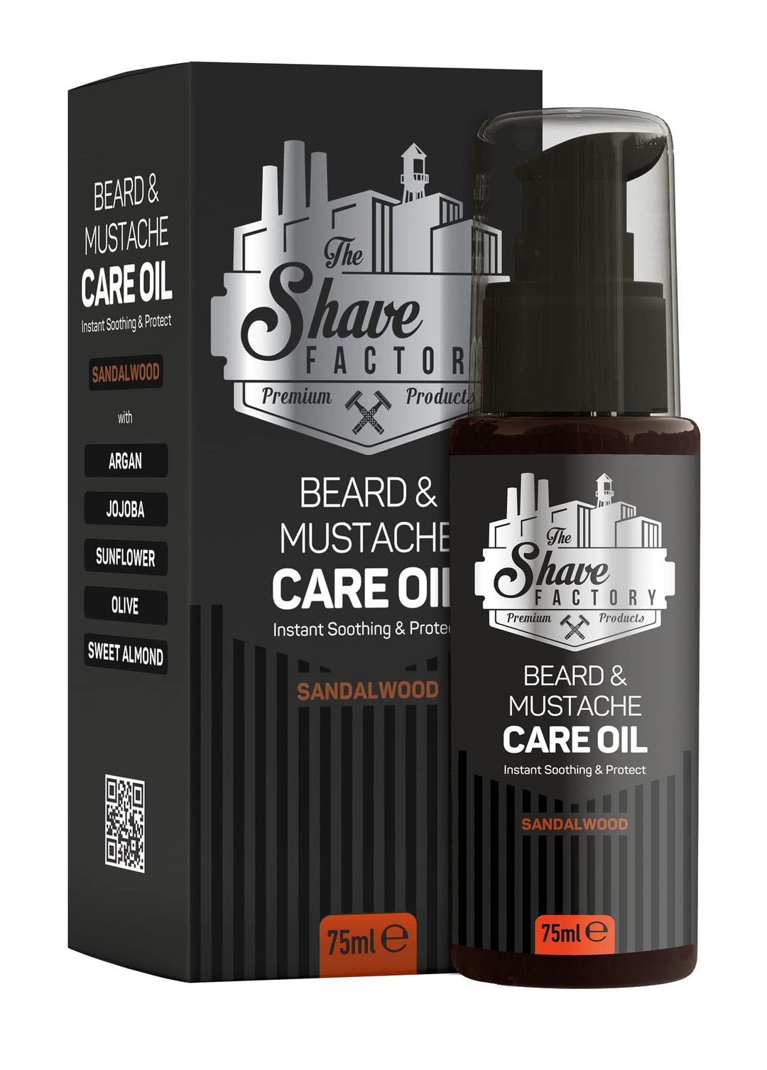 The Shave Factory Beard and Mustache Care Oil - Bart- und Schnurrbart-Pflegeöl mit Sandelholz – die