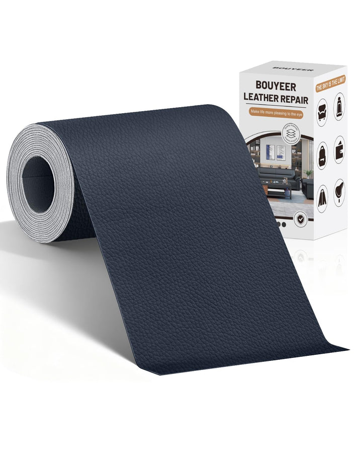 Leder Reparatur Set Dunkelblau, 60x180 cm Kunstleder Selbstklebend, Umweltfreundliche & Geruchsfrei