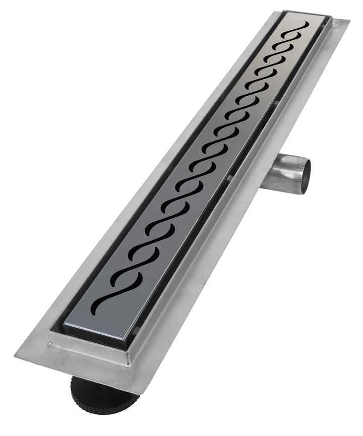 VILSTEIN Duschrinne 80cm, Edelstahl Bodenablauf Komplettset, extra flach, Siphon mit Geruchsstop, Ha