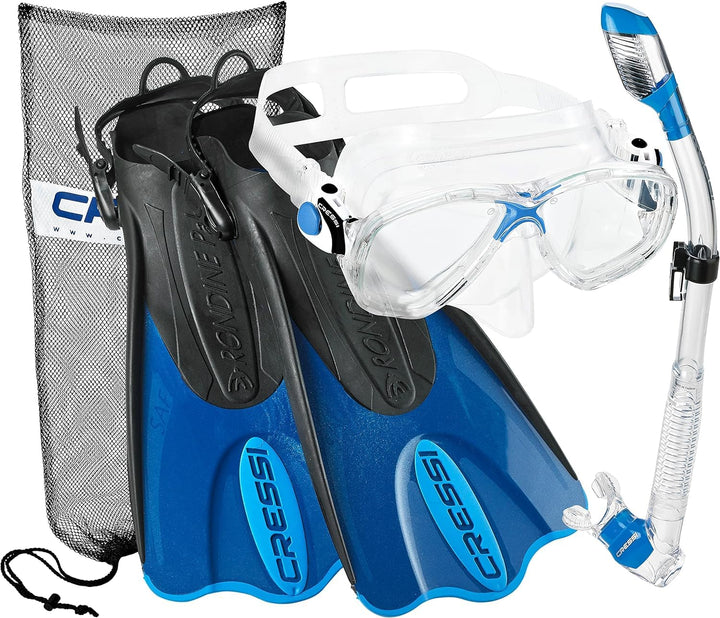Cressi Unisex Schnorchel-Tauchset S/M | US Man 6.5/8.5 | US Lady 7.5/9.5 Océan Bleu, S/M | US Man 6.