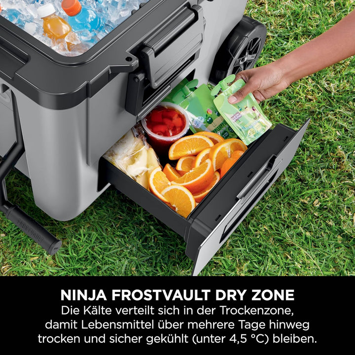 Ninja FrostVault Kühlbox mit Rollen und Isolierung, integrierter Dry Zone Schublade mit Kühlschrankt