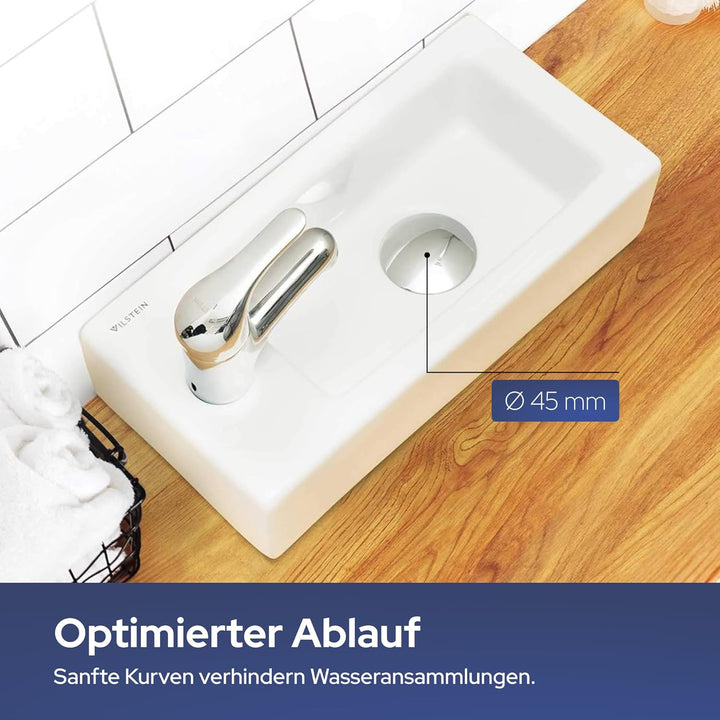VILSTEIN Hänge- oder Aufsatz Waschbecken Gäste WC | kleines mini Handwaschbecken | Keramik Waschtisc