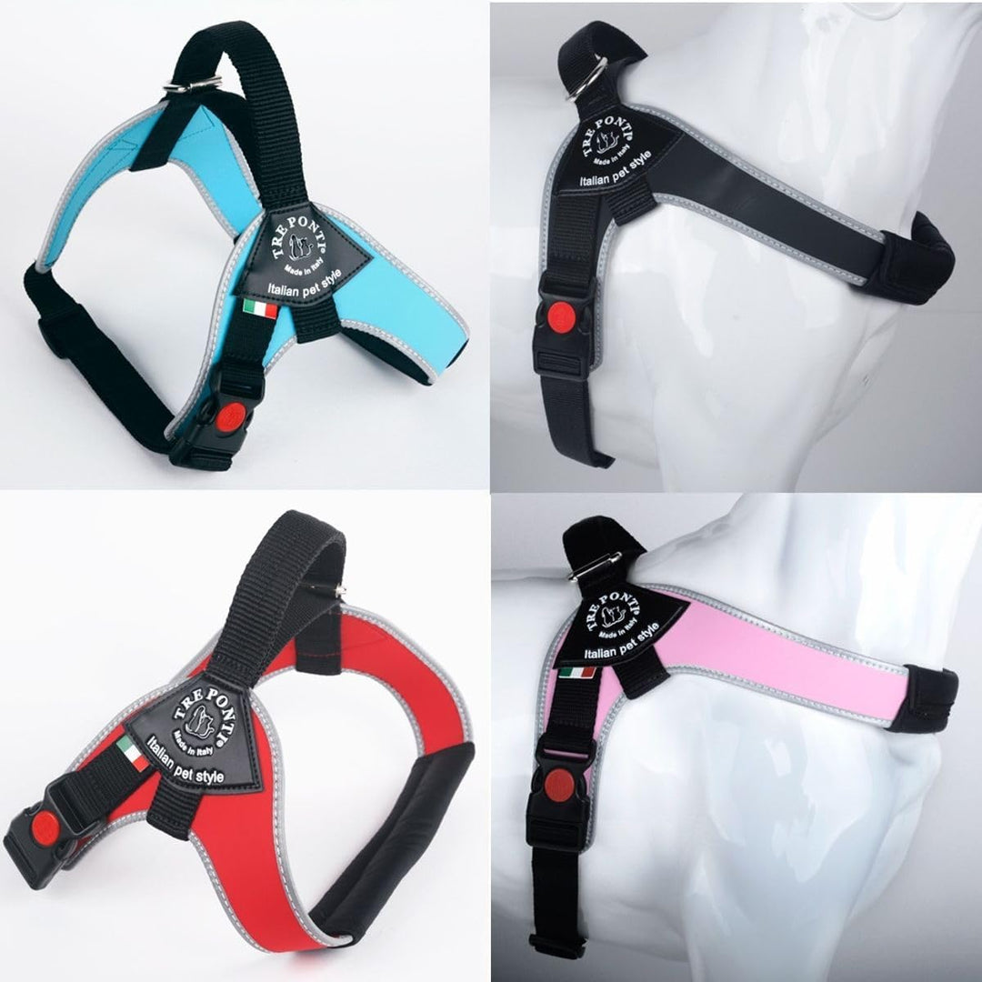 TRE Ponti Geschirr Brio schwarz reflektierender Rand 60-75 cm bis ca 10-20 kg, M
