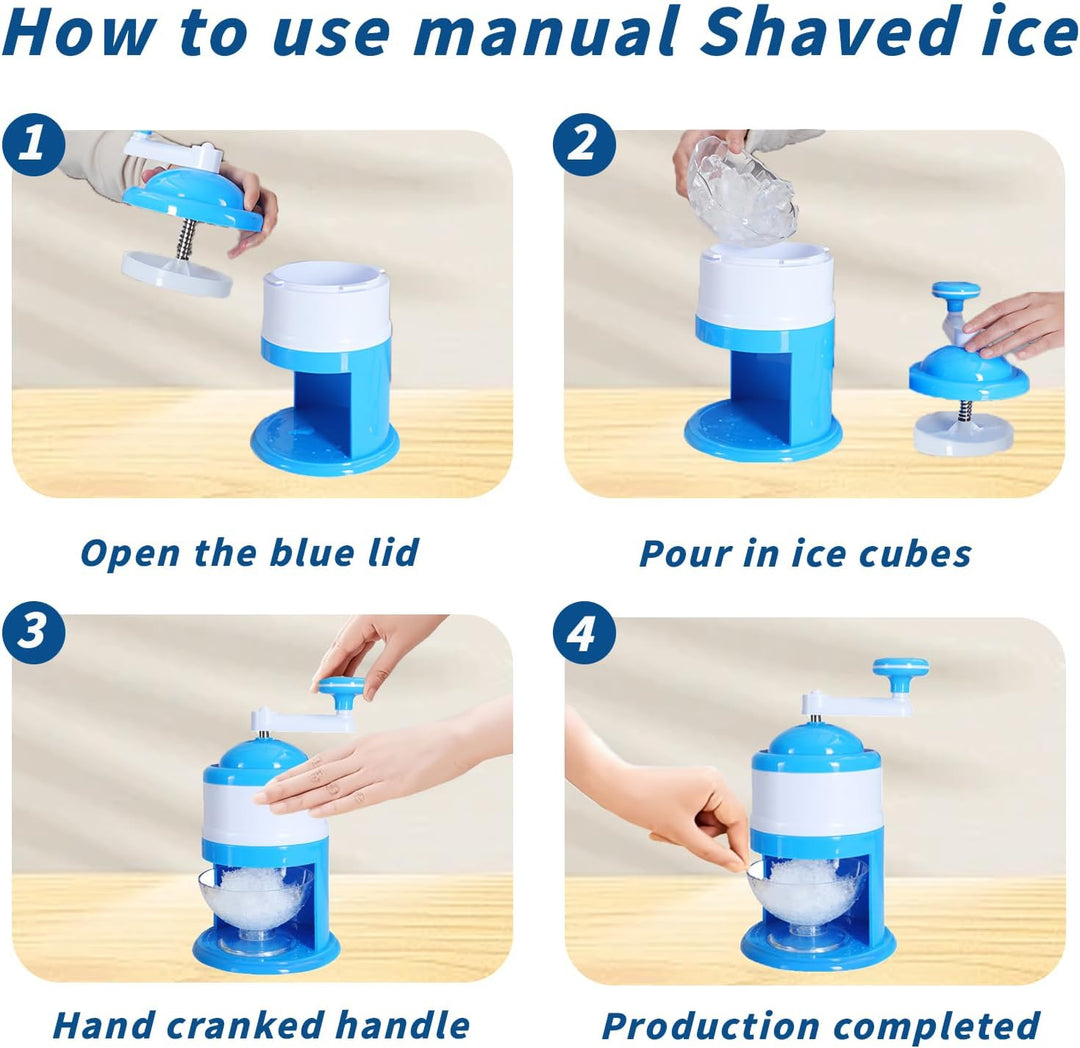 Tragbare Prämie Slush Maschine, Slushy Maker und Slush Eismaschine, Eiscrusher mit Manueller Kurbel,