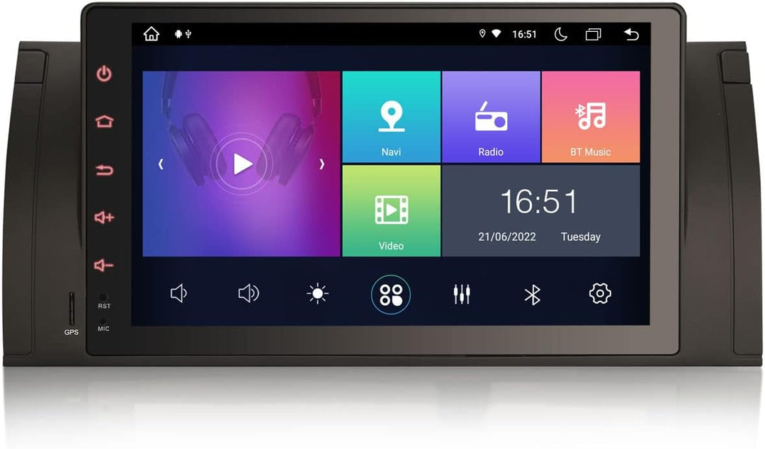 Erisin 9 Zoll Android 11.0 Autoradio mit Navi GPS Für BMW 5er E39 X5 E53 M5 Integriertes Wireless Ca