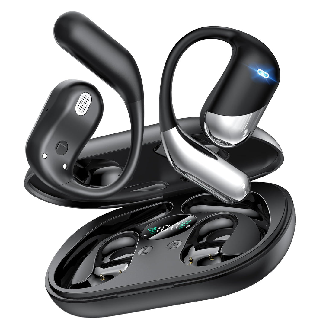 Paekole Offene Ohr Kabellose Ohrhörer, Sport Bluetooth Kopfhörer mit Echtzeitübersetzung, 80 Stunden