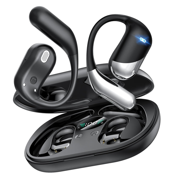 Paekole Offene Ohr Kabellose Ohrhörer, Sport Bluetooth Kopfhörer mit Echtzeitübersetzung, 80 Stunden