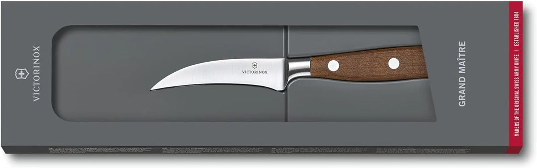 Victorinox, Grand Maître, Profi Officemesser, Extra Scharfe Klinge, gerader Schliff, 8 cm, Edler Hol