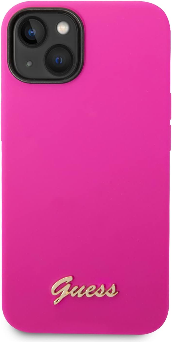 Guess GUHCP14MSLSMF hülle für iPhone 14 Plus 6,7" Fuchsia/Fuschia Hard case Silicone Vintage Gold Lo