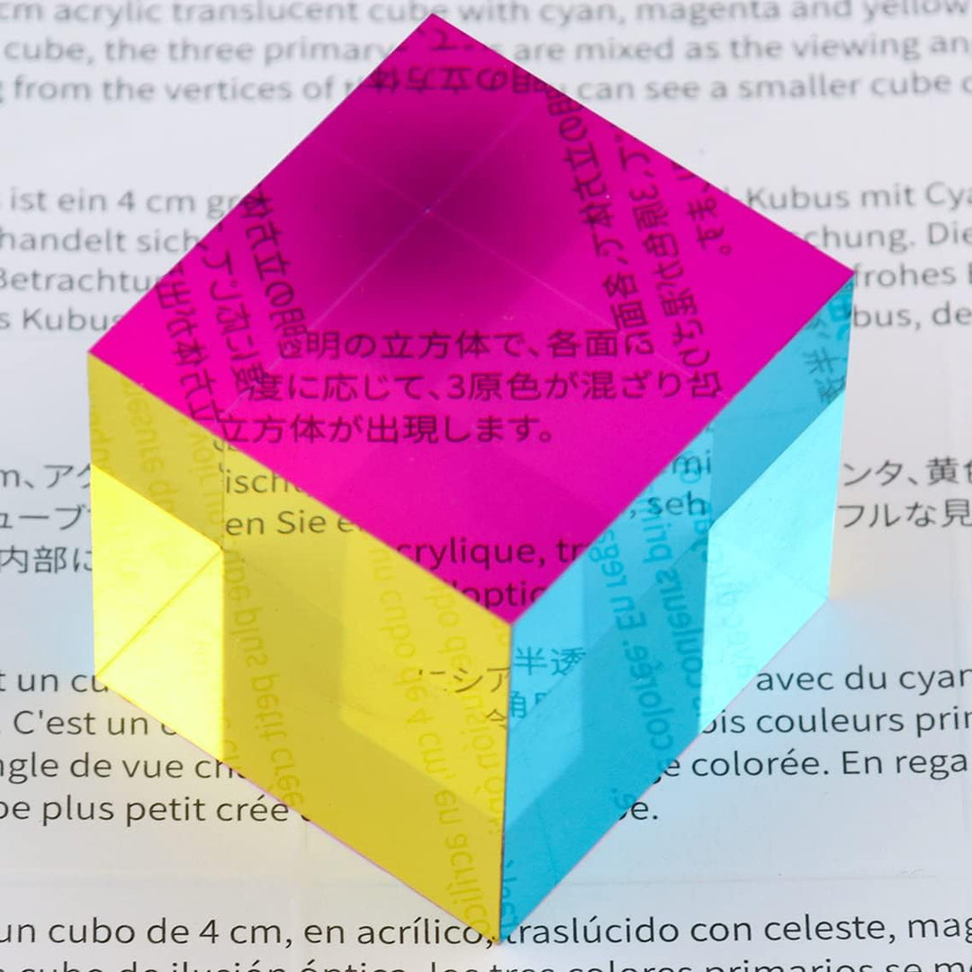 ZhuoChiMall CMY Mixing Color Cube, 40 mm (1,57 Zoll) Acrylwürfelprisma, CMYcube für Heim- oder Bürod