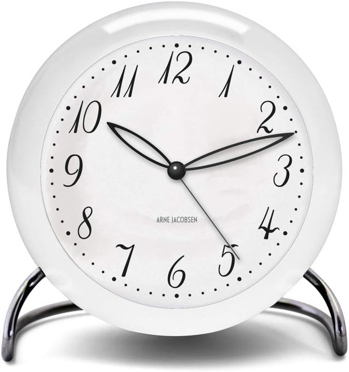 Arne Jacobsen Tischuhr Ø11 cm LK Originaldesign minimalistischer Ausdruck, Weiss 11cm Weiss, 11cm We