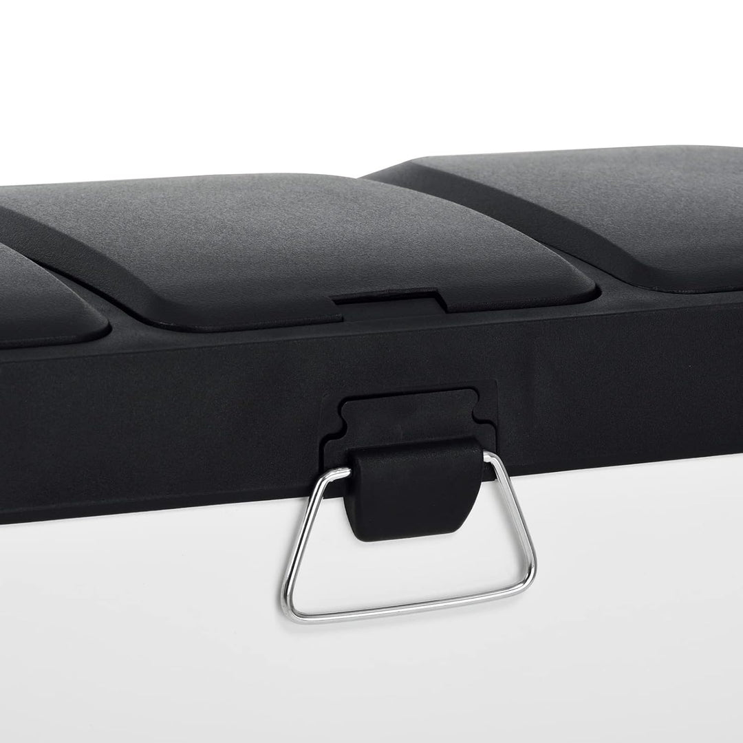 SVITA TC3X8 Mülleimer 3 Fächer, 24 Liter Treteimer mit Tretmechanismus, Pulverbeschichteter Stahl, P