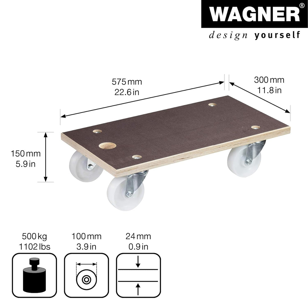 Wagner Transporthilfe MM 1143 I 57,5 x 30 x 15 cm - Tragkraft 500 kg - Multiplex - für schwer belade