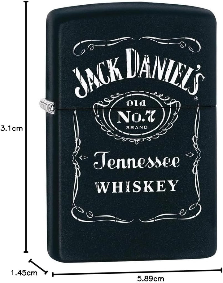 Zippo 2000409 Feuerzeug 60000604 Jack Daniel's Old No 7 Brand Benzinfeuerzeug, Messing, black matte