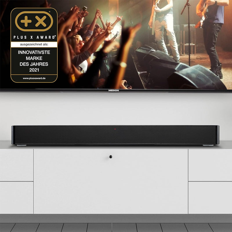 MEDION P61155 2.0 Soundbar mit Bluetooth (inkl. Fernbedienung, Touch-Steuerung, HDMI (ARC), AUX, opt