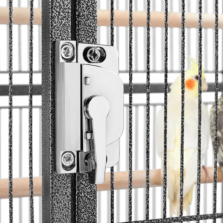 Yaheetech Vogelvoliere Vogelkäfig Voliere Vogelhaus mit Rollen für Nymphensittiche, Papageien Schwar
