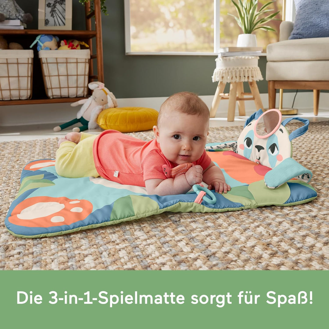 FISHER-PRICE Rolli-Roll Panda Spielmatte - Grosse 3-in-1 Spielmatte zum Mitnehmen, kontrastreiches M