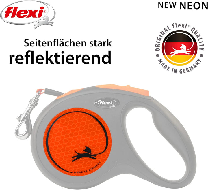 flexi New NEON neon-orange Gurt 5 m schwarz/neonorange 1 Stück (1er Pack), schwarz/neonorange 1 Stüc