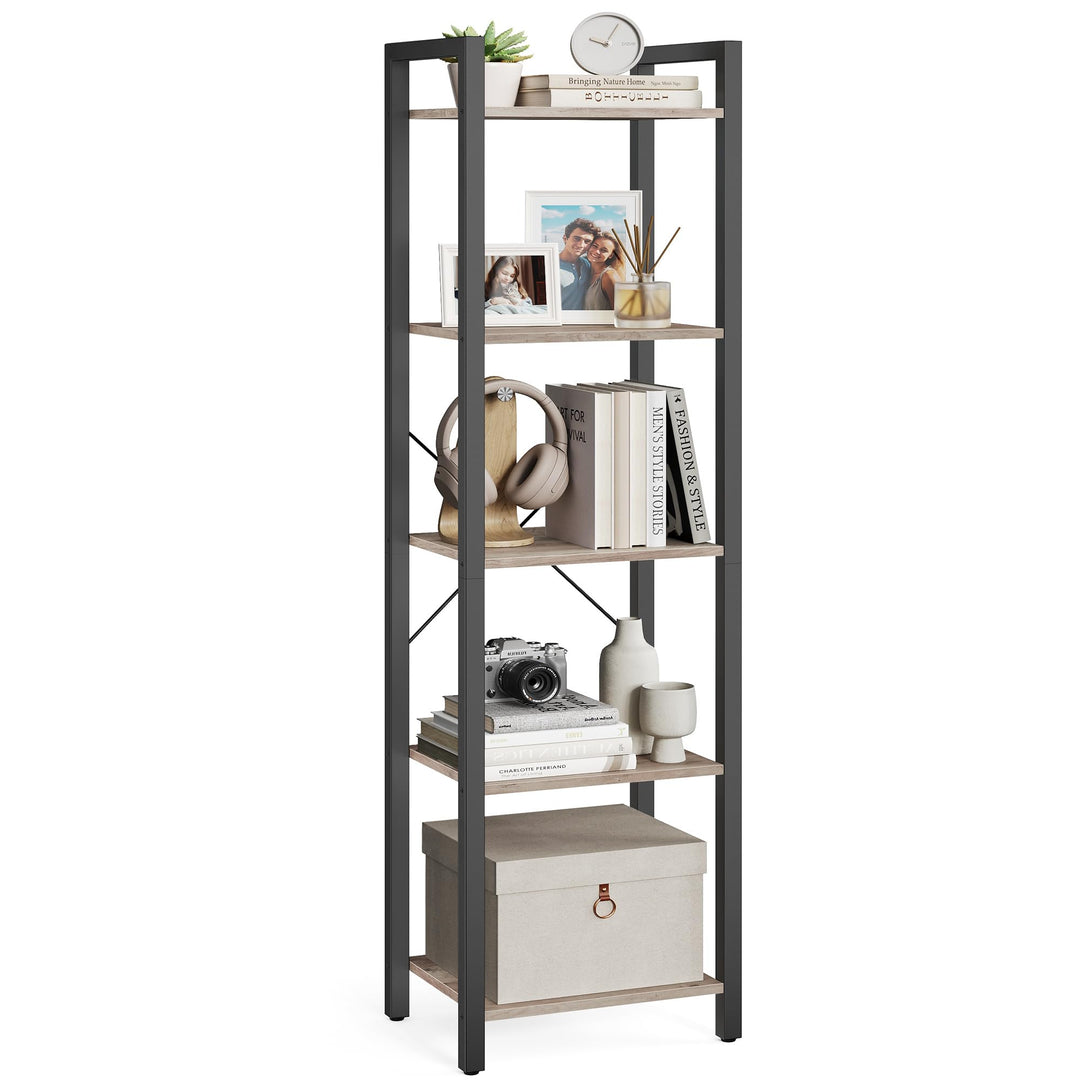 VASAGLE Regal, Bücherregal, Standregal, Aufbewahrungsregal mit 5 Ebenen, Industrie-Design, für Wohnz