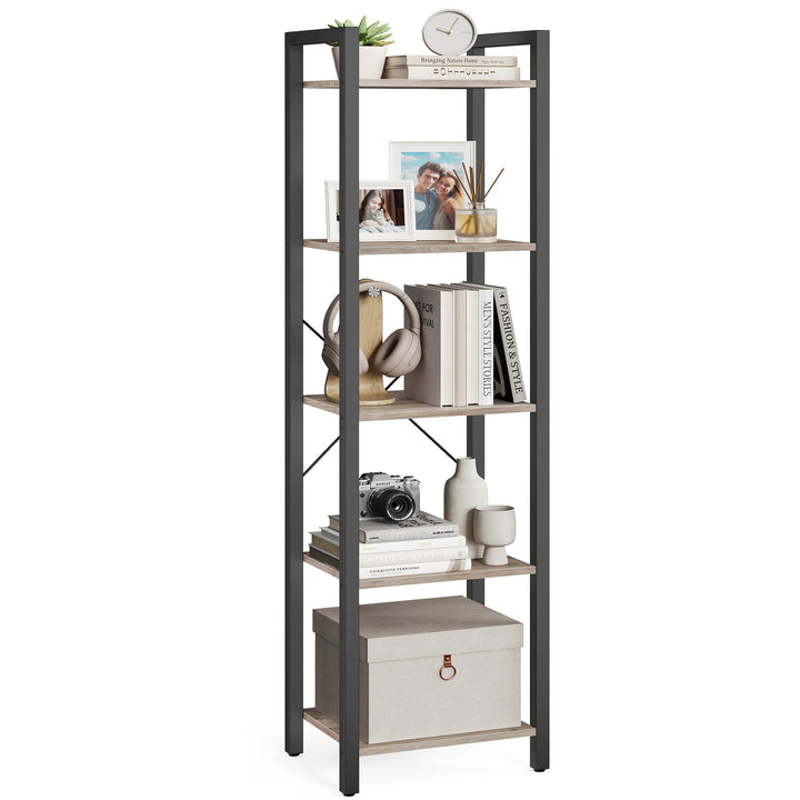 VASAGLE Regal, Bücherregal, Standregal, Aufbewahrungsregal mit 5 Ebenen, Industrie-Design, für Wohnz