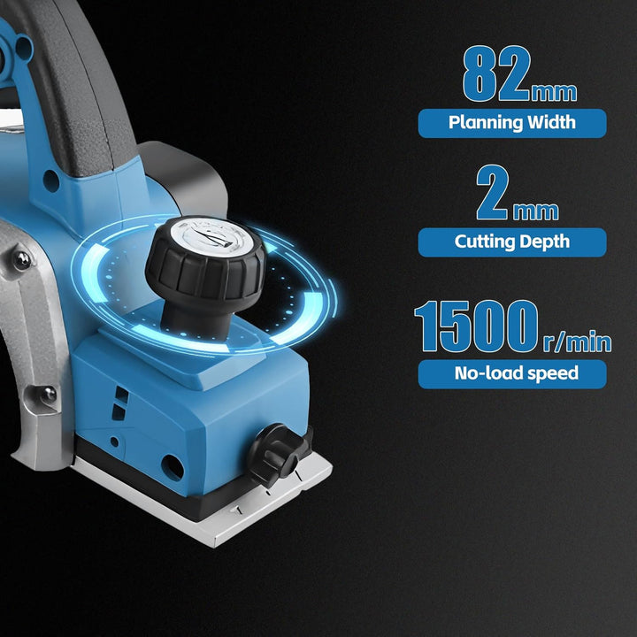 Akku-Hobel kompatibel mit Makita 18V-Akku (82mm, ohne Akku/ohne Ladegerät), 20.000 U/min, Bürstenlos