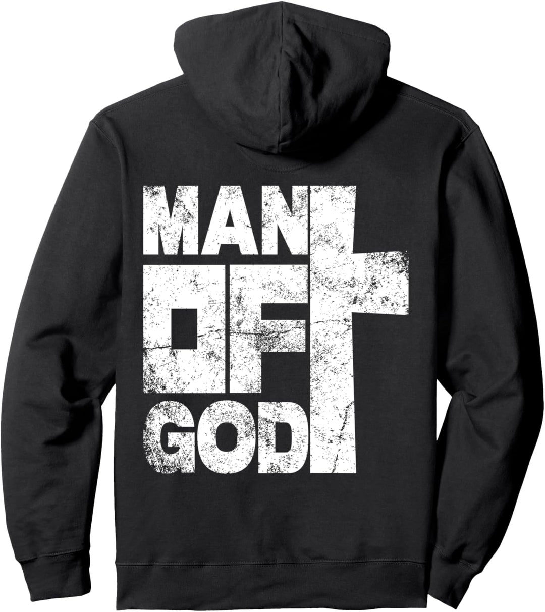 Religiöse Grafik "Man of God", Vintage-Design Pullover Hoodie