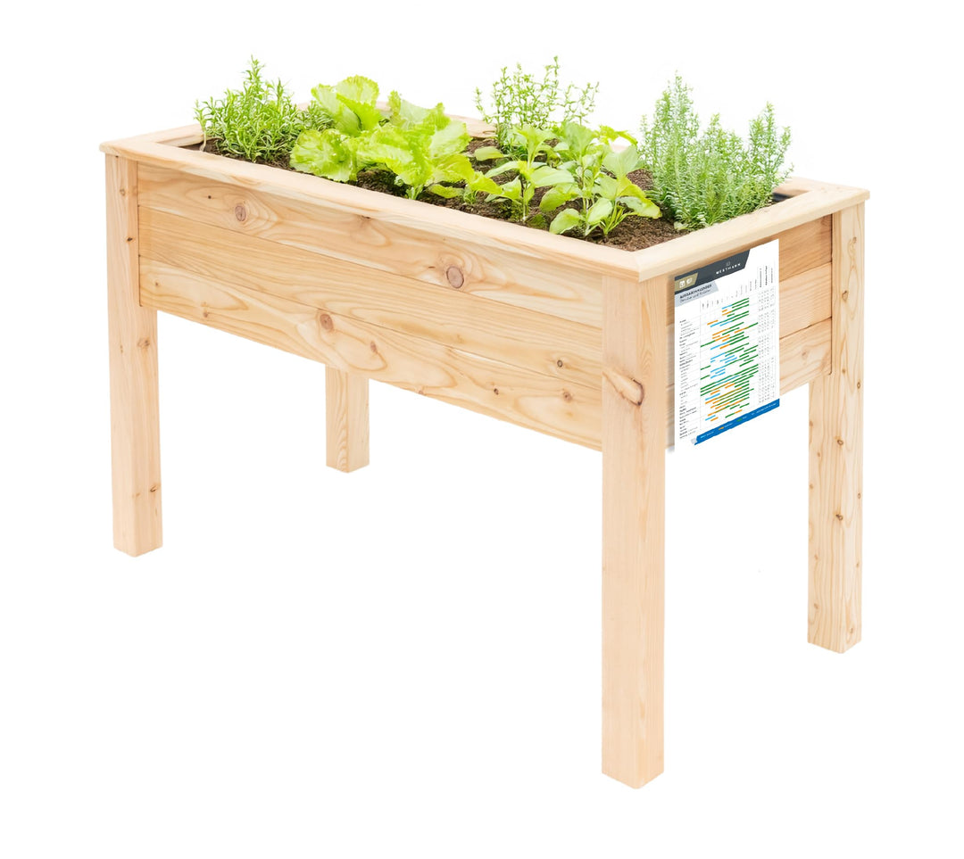 WESTMANN Hochbeet Emily aus Lärchenholz | 120x65x75 cm Natur | Kräuterbeet für den Aussenbereich | S
