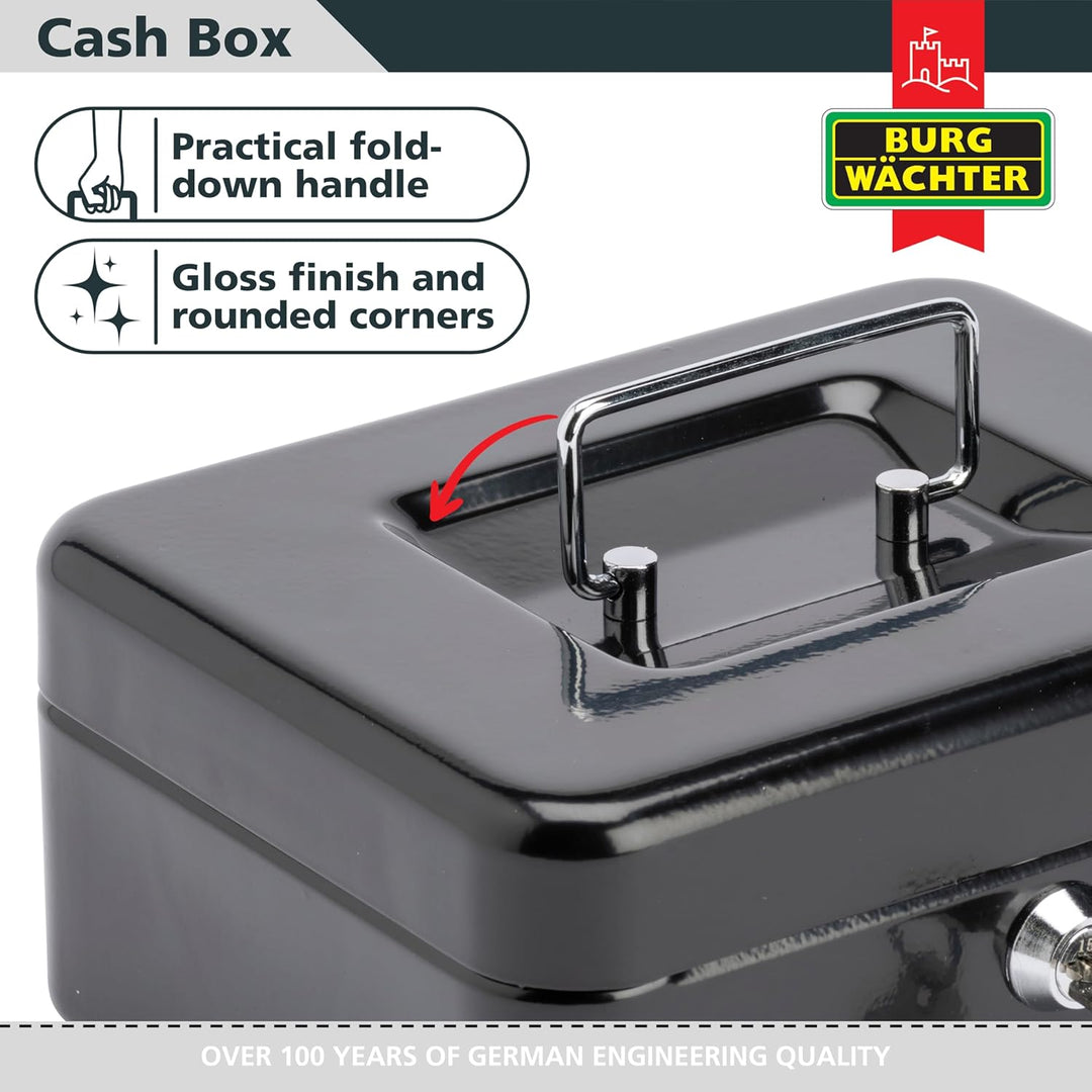 Burg-Wächter CB03GR Geld 5025 Geldkassette, Schwarz, 25,4 cm (10 Zoll) 25,4 cm (10 Zoll) Schwarz, 25