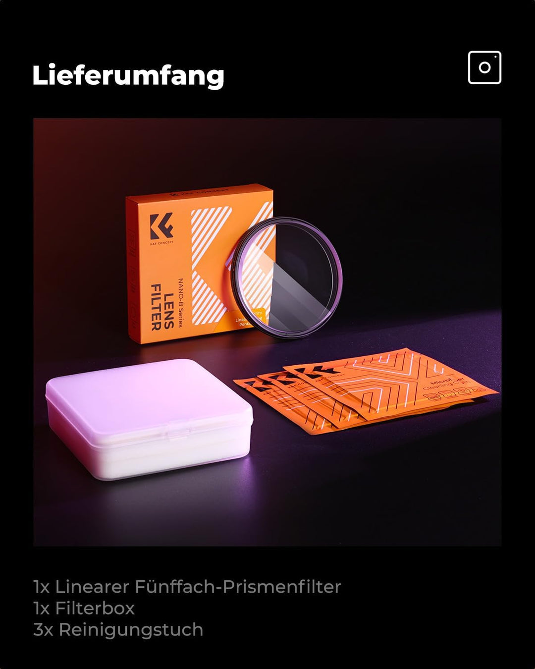 K&F CONCEPT 67mm Linear Mirage Pentaprism Filter Optisches Glas Prisma Spezialeffekt Kamera Objektiv