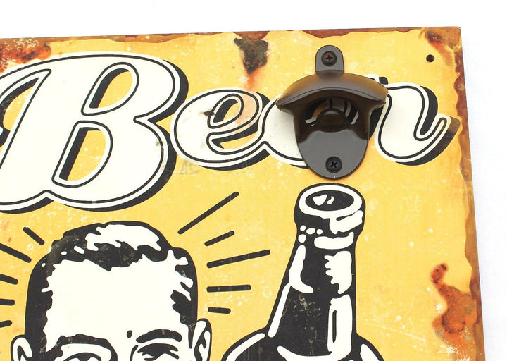 D&M Wandbild Beer mit Flaschenöffner 40cm Bieröffner 21261 Wandflaschenöffner Öffner (21261 Gelb), 2
