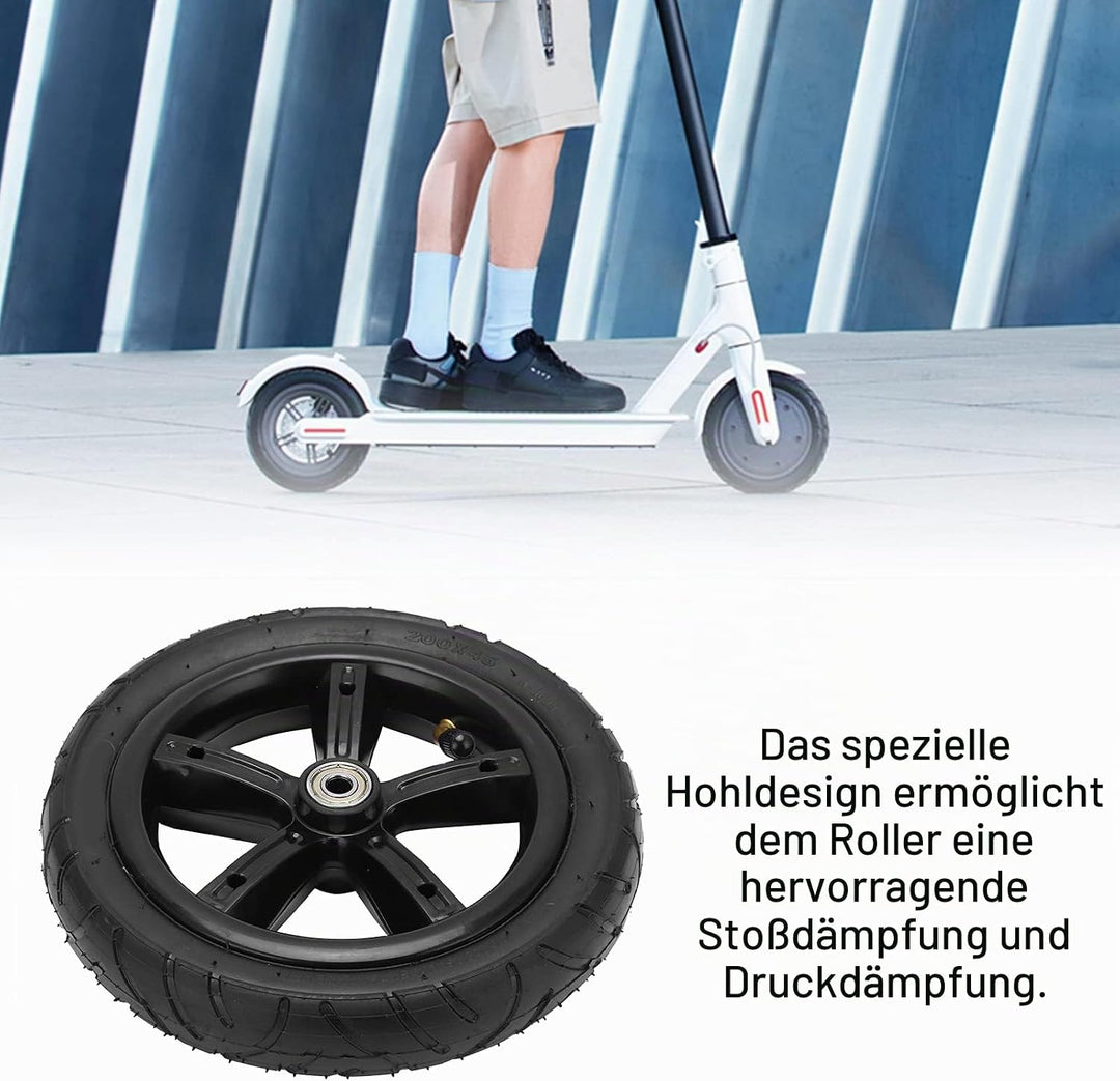 8 Zoll 200x45 Felge und Reifen-Set, Gummi langlebig 8 Zoll pneumatisches Rad rutschfeste universelle