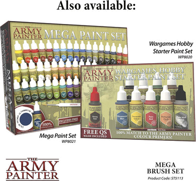 The Army Painter | Wargames Mega Pinselset | 10 Pinsel | Kolinsky-Rotmarder, Kunsthaar Pinsel | Grun