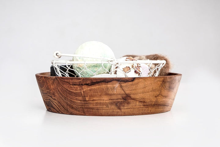 Windalf Holzschale AYLEEN Ø 21 cm Salatschale Obstschale Suppenteller Handarbeit