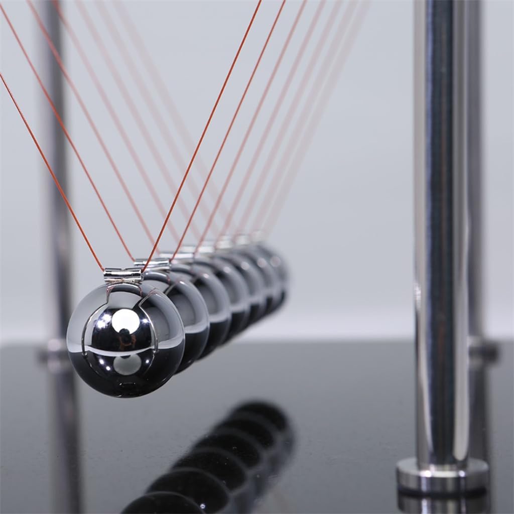 CERROPI Newton Cradle | Newton Pendel Hochwertig | Kugelstosspendel Unendlich mit 7 Kuglen | Klassic