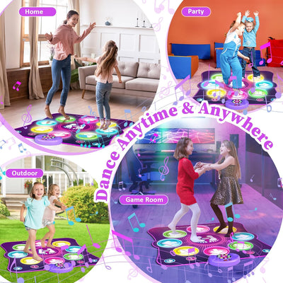 LEAPRCSTORE Tanzmatte Kinder Geschenke für Mädchen Alter 3 4 5 6 7 8 9 10 11 12+ Jahre, Musikmatte m