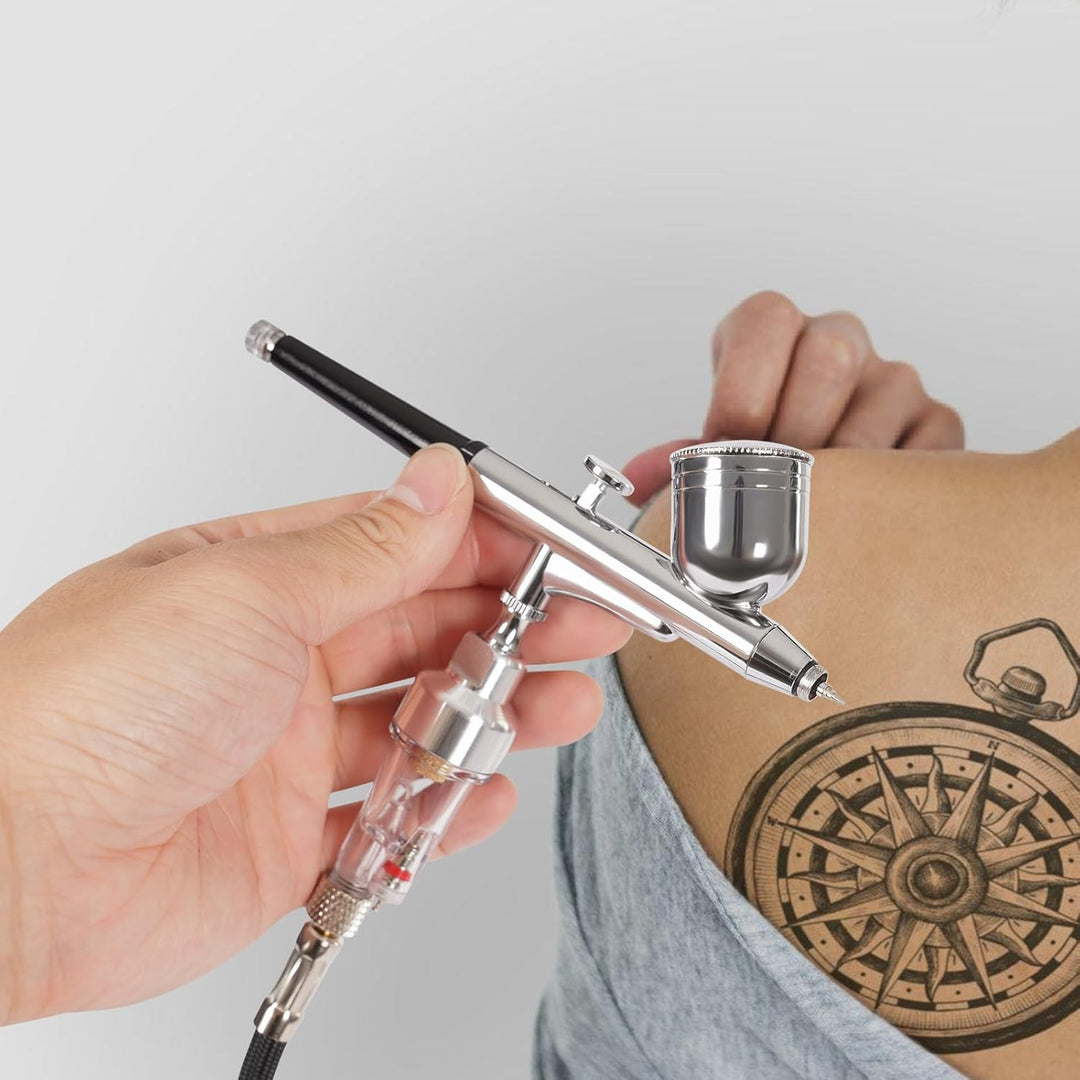Luftpinsel-Set, Airbrush Set mit Kompressor für Modellbau Nailart Kunstmalerei und DIY Projekte 7cc