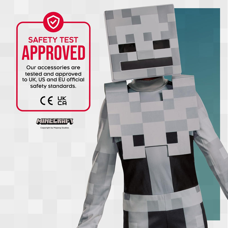Minecraft Skeleton Costume for Kids, Video Game Inspired Character Outfit, Classic Child Size, XL