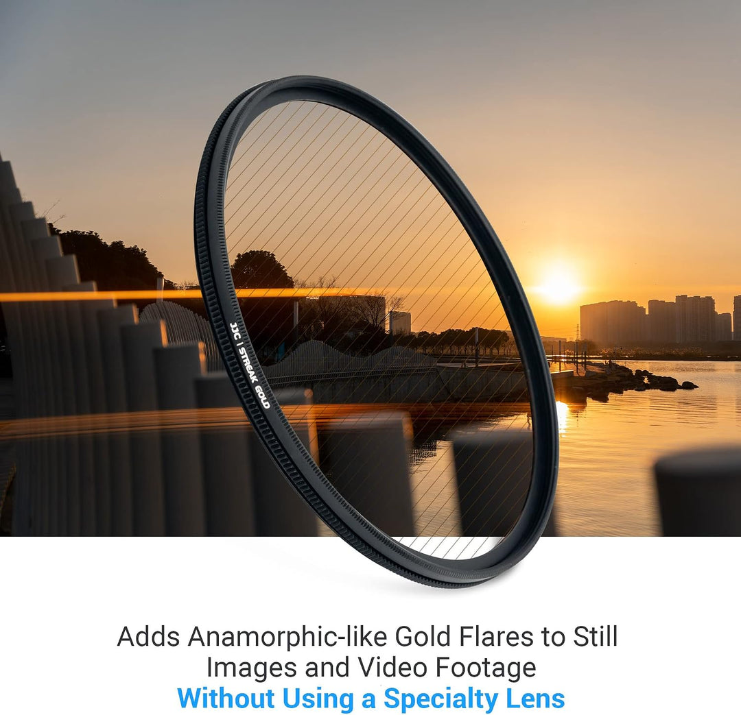 77 mm Gold Streak Spezialeffekt-Objektivfilter, anamorpher Filter für Kamerafotos und Kinematice-Vid