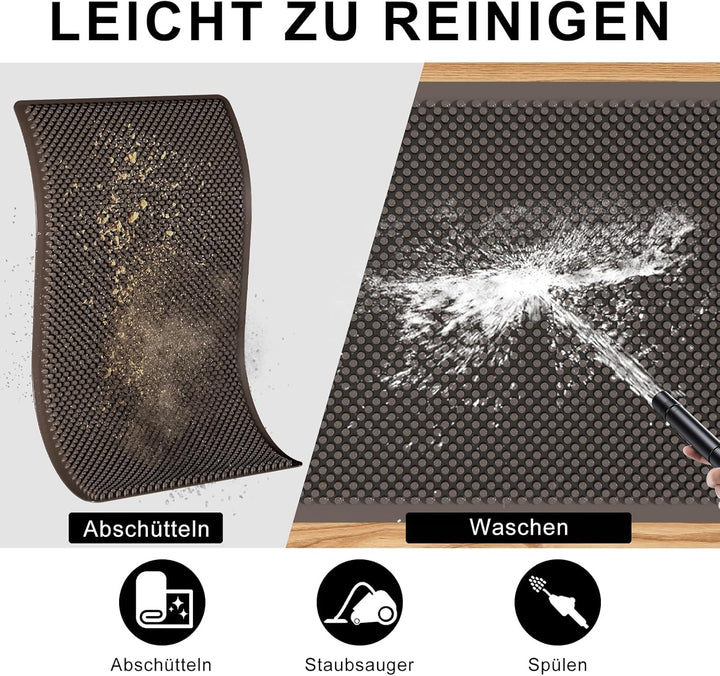 Fowooyeen Fussmatte Aussen, Silikon Schmutzfangmatte Fussmatte Outdoor, Waschbare Fussabtreter mit N